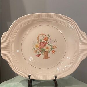 Floral Basket Oval Platter vintage Salem China victory pattern